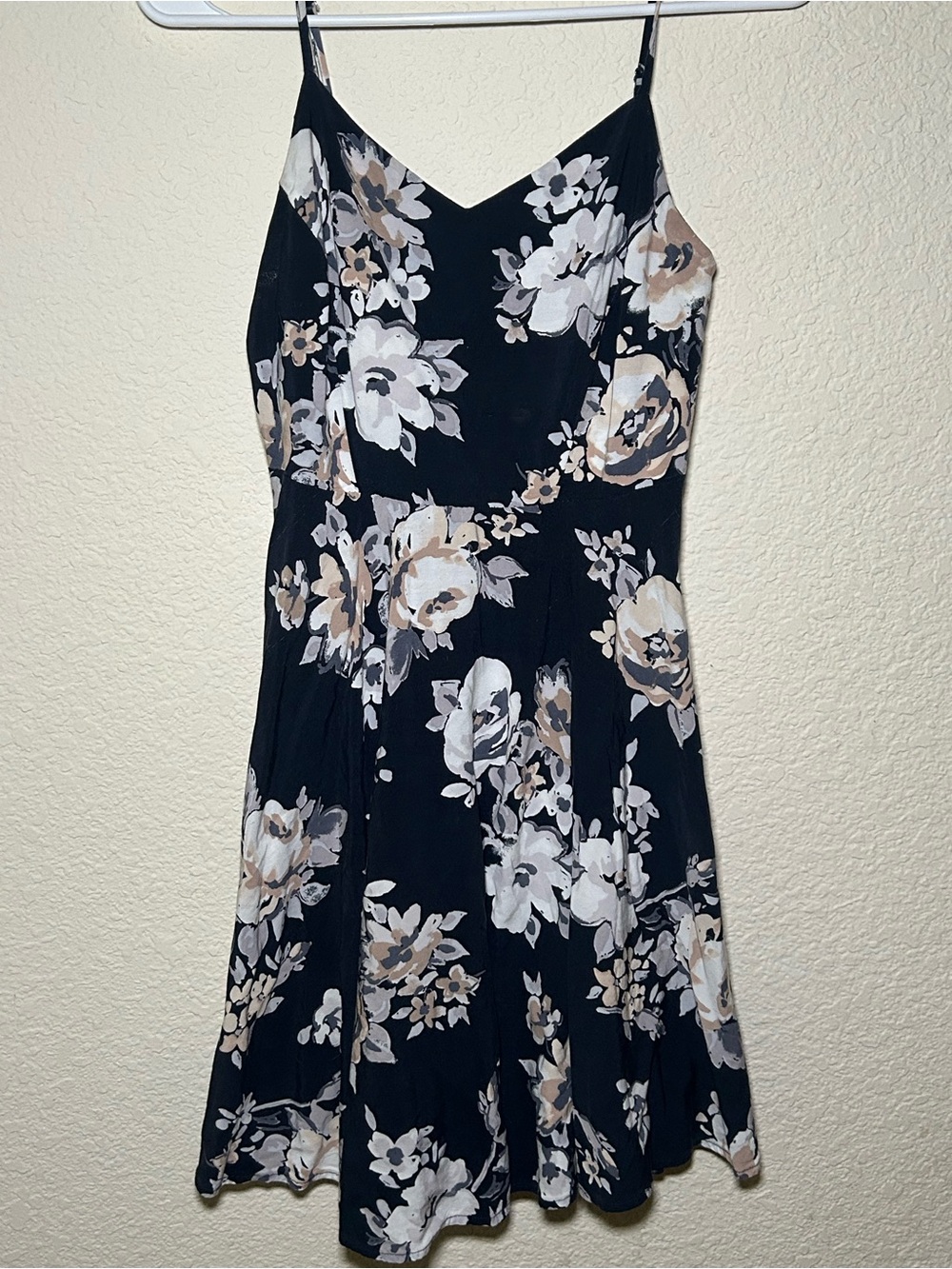 Old Navy Dark Blue Floral A-Line Slip Dress Flowy Fall Casual Fairy Girly - Picture 2 of 7